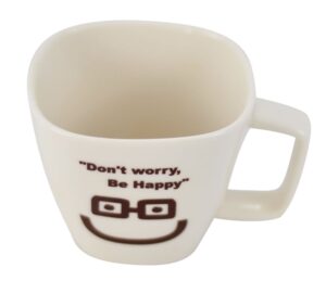 southern homewares "don't worry, be happy ceramic tea coffee cup face 01