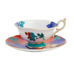 wedgwood wonderlust golden parrot teacup & saucer