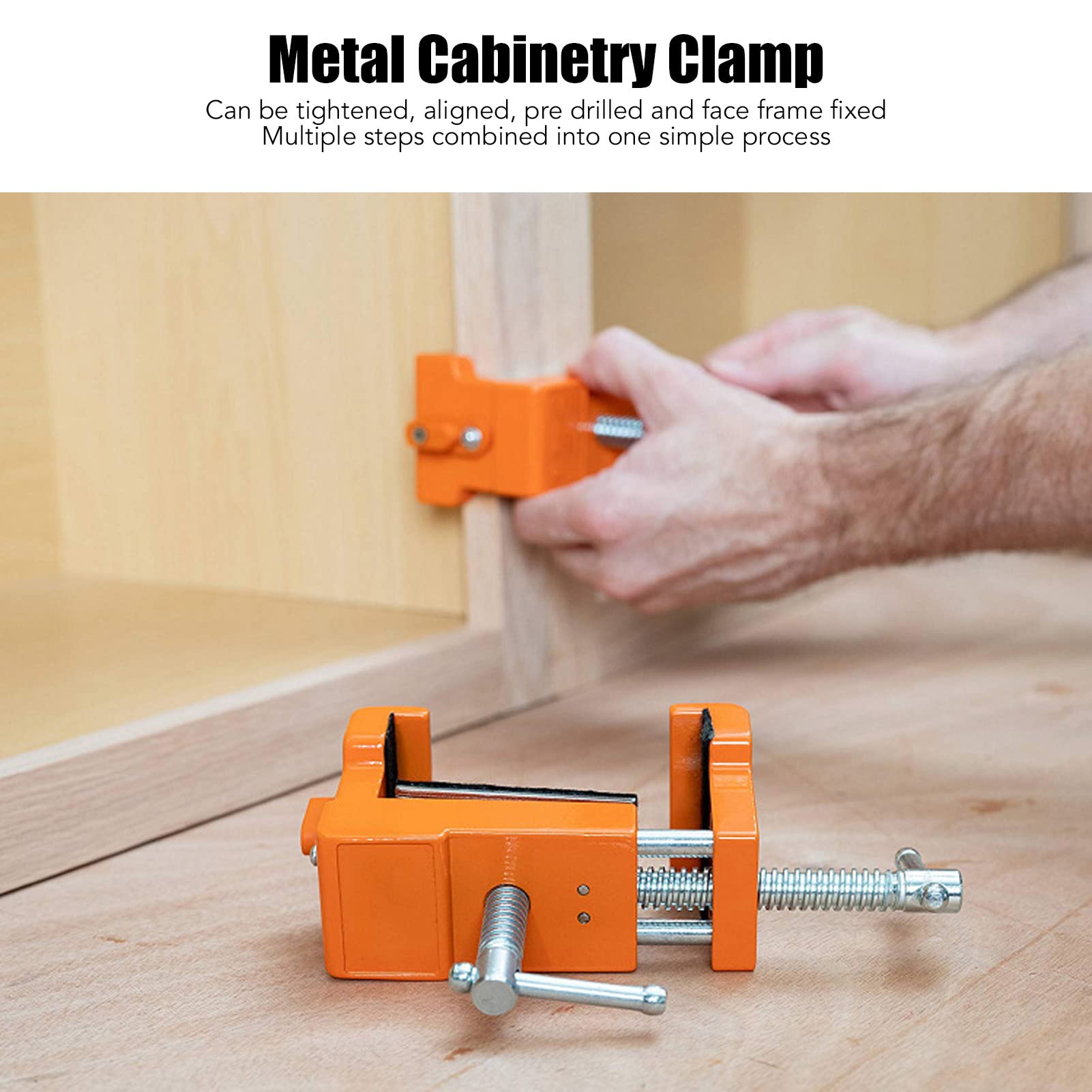 2pcs Cabinet Claw Professional Metal Cabinetry Clamp with Hex Wrench for Display Cabinet Orange Cabinet Clamps For Installing Cabinets