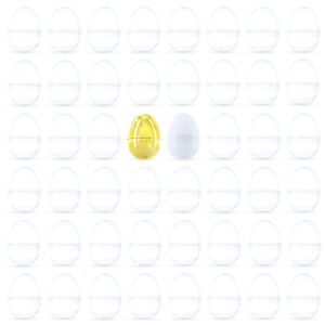 set of 48 easter egg assortment: 46 transparent, 1 gold, and 1 white plastic egg
