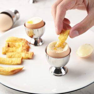 Egg Cups Set for Hard Soft Boiled Egg Stainless Steel Egg Tray Holder Kitchen Tool