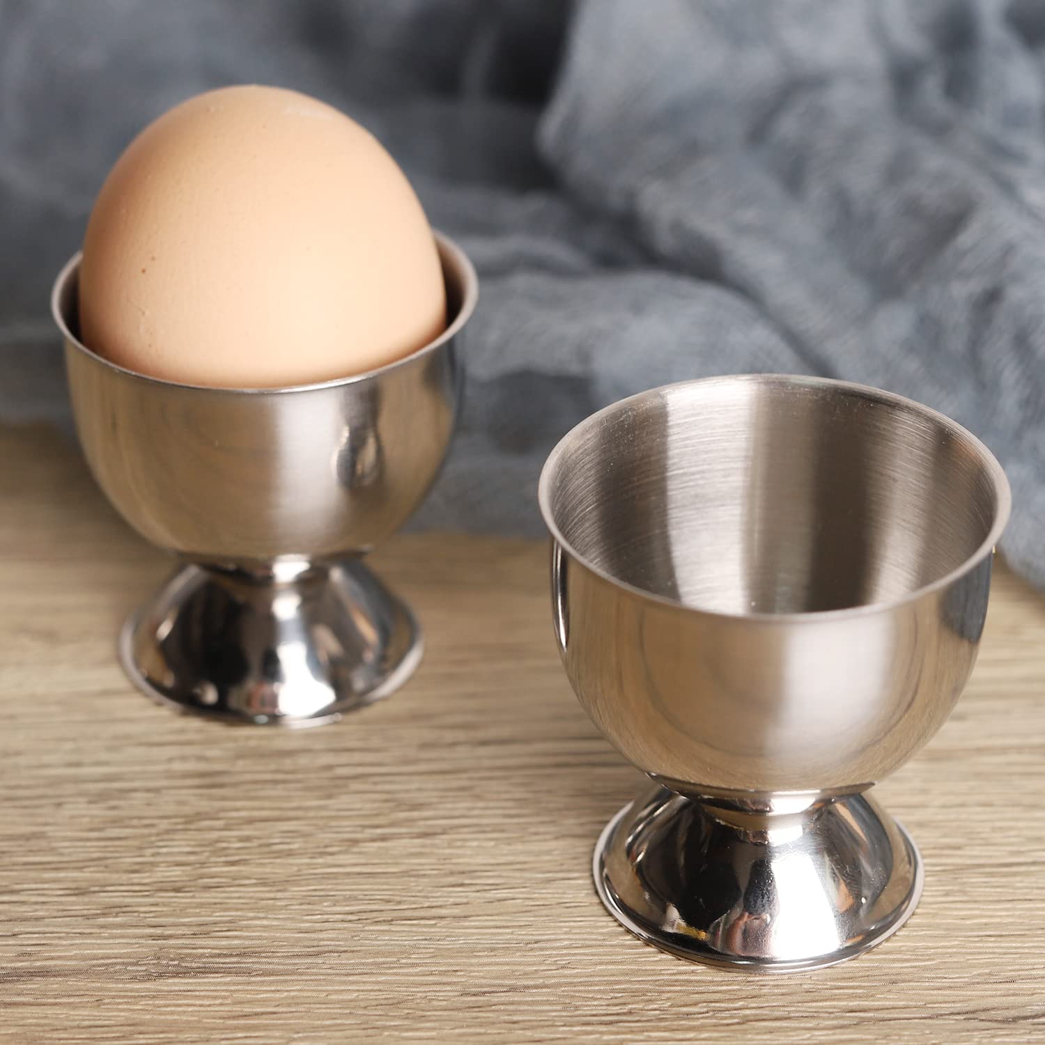 Egg Cups Set for Hard Soft Boiled Egg Stainless Steel Egg Tray Holder Kitchen Tool