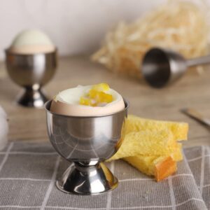 Egg Cups Set for Hard Soft Boiled Egg Stainless Steel Egg Tray Holder Kitchen Tool