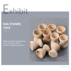 Toddmomy 24Pcs Wooden Egg Cups Easter Egg Cup Wood Egg Stands Easter Egg Holders Stands for DIY Crafts Easter Party Supplies