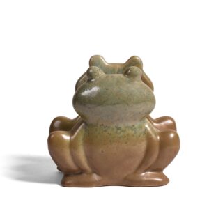 the barrington garage frog shaped stoneware sponge holder, green