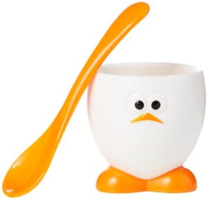 msc international joie egghead hard boiled egg cup holder with spoon, 2-piece set