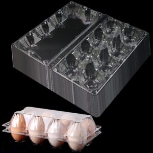 qxbxyhm plastic clear egg carton for 8 eggs, 20packs egg tray reusable medium size egg cartons perfect, clear empty chicken egg tray egg holder for family pasture farm market