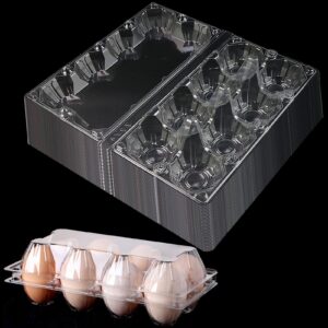 QXBXYHM Plastic Clear Egg Carton for 8 Eggs, 20packs Egg Tray Reusable Medium Size Egg Cartons Perfect, Clear Empty Chicken Egg Tray Egg Holder for Family Pasture Farm Market