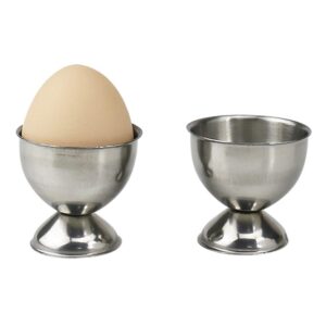 2pcs stainless steel egg cups egg holders egg tray kitchen gadgets tools for hard boiled eggs, silver