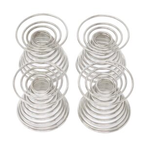 Honbay 4PCS Stainless Steel Spring Wire Tray Egg Cups Holder Serving Cup Egg Tray for Egg (silver)