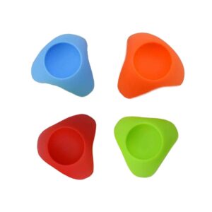 akoak 4 pcs silicone egg cups,cute colorful egg holder for serving hard and soft boiled eggs and compliments any breakfast place setting,random color