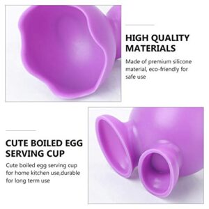 Amosfun 5Pcs Egg Boiled Holder Cups Cup Eggs for- Silicone Egg Cup Holders Boiled Egg Serving Cups (Random Color)