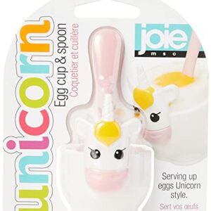 MSC International Joie Unicorn Hard Boiled Egg Cup Holder with Spoon, 2-Piece Set, One Size, White