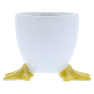 BIA Cordon Bleu White Chicken Footed Egg Cup with Yellow Feet, Set of 4