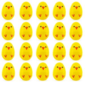cheerful chicks: set of 20 chicks fillable plastic easter eggs 2.25 inches
