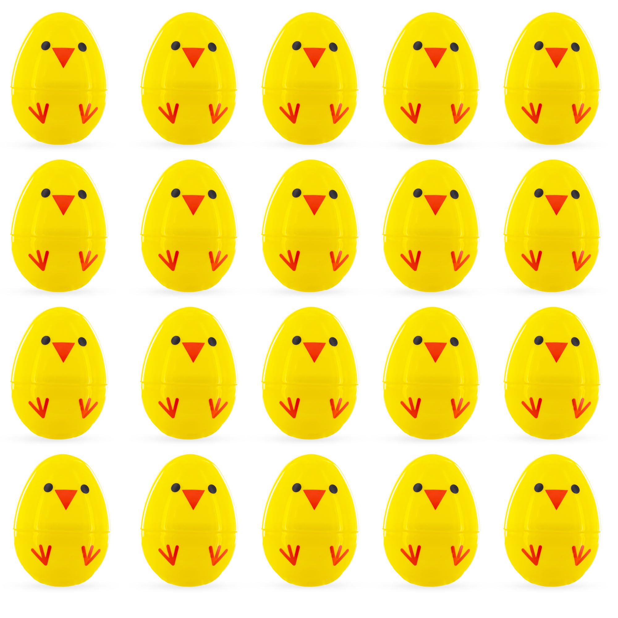 Cheerful Chicks: Set of 20 Chicks Fillable Plastic Easter Eggs 2.25 Inches