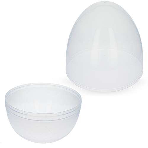 Set of 2 Giant Transparent Jumbo Size Clear Plastic Easter Eggs 10 Inches