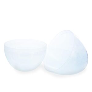 Set of 2 Giant Transparent Jumbo Size Clear Plastic Easter Eggs 10 Inches