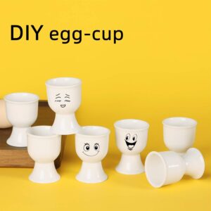 ONTUBE Porcelain Egg Cups,Ceramic Egg Stand Holders for Hard Boiled Eggs Set of 8 (White)