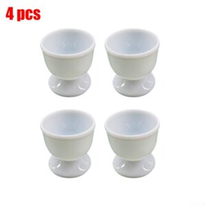 Egg Cup Set of 4 Holder Breakfast Boiled Cooking Easy to Clean Childhood Memories Kitchen White Egg Cup Holder