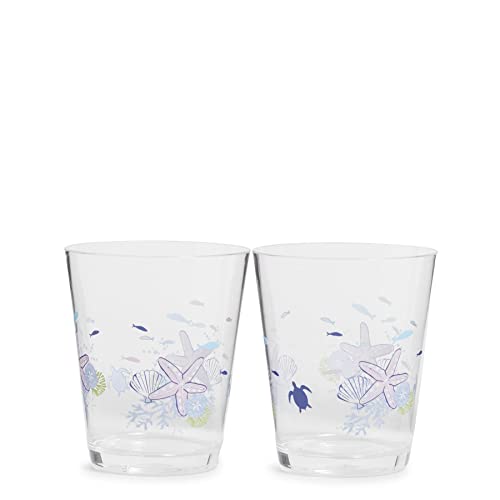 Vera Bradley Women's Indoor/Outdoor Acrylic Cups Set of 2, Turtle Dream, One Size