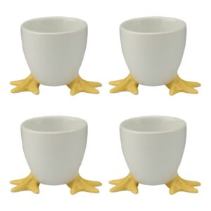 bia 4-piece chicken feet egg cups, 5 x 5 x 5 cm, yellow, 4 set