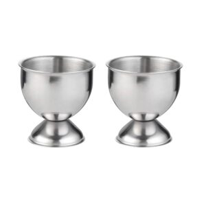 cchude 2 pcs stainless steel egg cups holders egg tray for soft boiled eggs kitchen tool