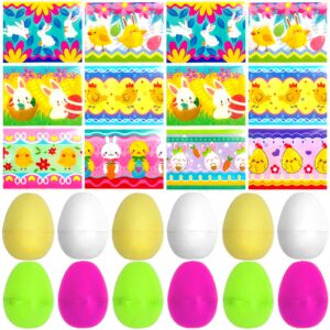 12 pack easter eggs bulk wrapper luminous eggs film shrink wraps for 2.4in easter eggs chicken bunny egg sleeves decorations, new cute easter egg arounds