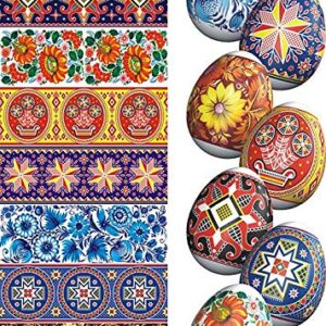 7 Geometrical and Floral Ornaments Ukrainian Easter Egg Decorating Wraps