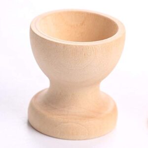 6pcs Wooden Egg Cups for Spring Easter Party Unpainted Easter Egg Holders Stands for DIY Painting Easter Craft Children's Toy