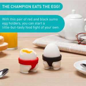 PELEG DESIGN Egguins 3-in-1 Cook, Store and Serve Egg Holder + Sumo Eggs - Soft or Hard Boiled Egg Cup Holders (Set of 2) Bundle