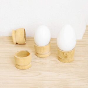 12-Pack Wooden Egg Cup Holders Unfinished Wooden Egg Stands for Kids Craft Easter Birthday Baby Shower Party Supplies