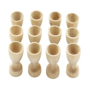 hosfairy 16pcs mini egg cups wooden egg cups easter egg holders for diy painting easter craft decoration
