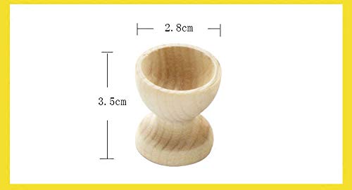 Hosfairy 16Pcs Mini Egg Cups Wooden Egg Cups Easter Egg Holders for DIY Painting Easter Craft Decoration