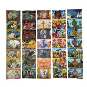 ZAVHOZ Easter Egg Wraps Decoration Russian Orthodox Paskha Heat Shrink Decor Strips Ukrainian Pysanka Angels Saints Church Nature Paintings 10 Thermo Sleeves with 7 Designs for 70pcs Hen Eggs