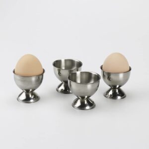 UUYYEO 2 Pcs Stainless Steel Egg Cups Boiled Egg Holder Egg Tray Kitchen Tool for Hard Boiled Eggs