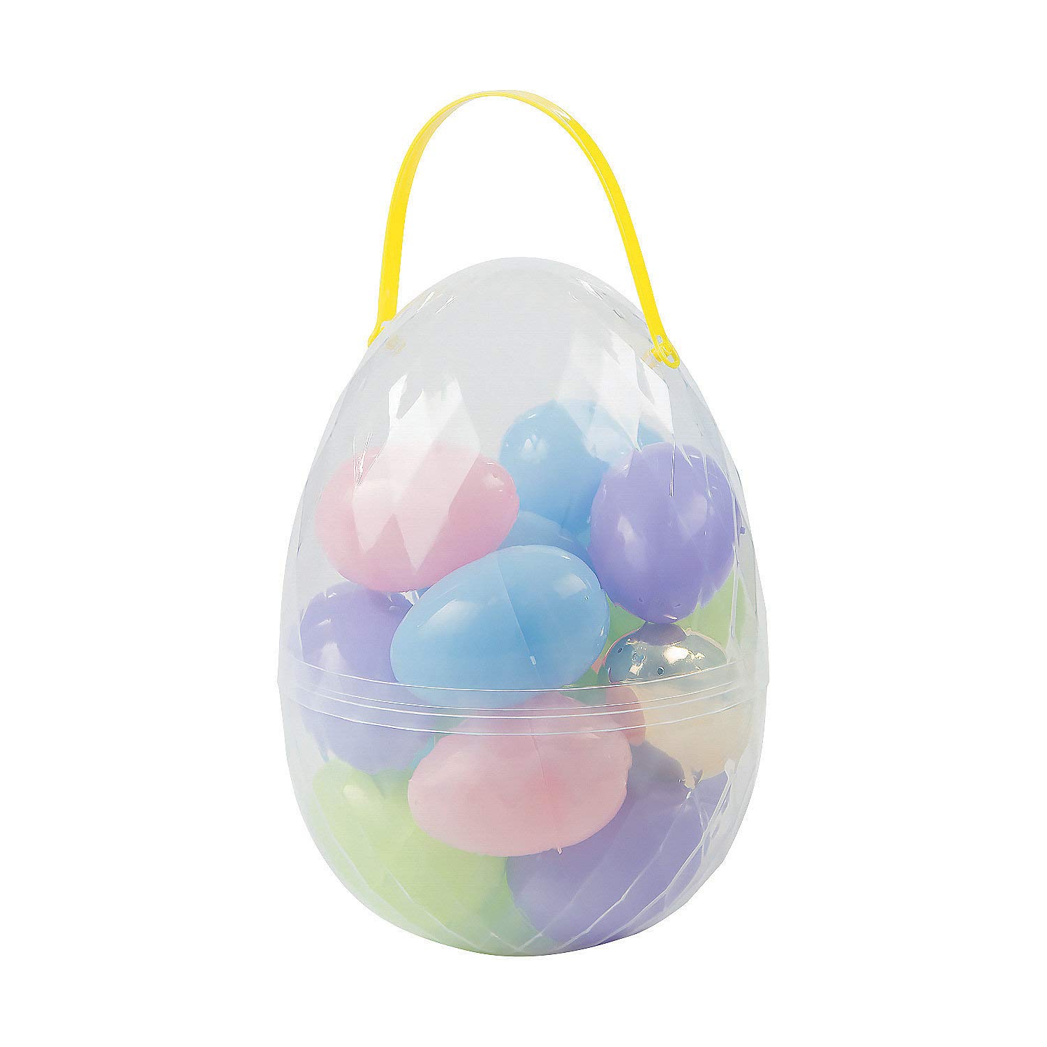 Large Easter Egg Container Filled with 17 Plastic Easter Eggs - Easter Supplies and Decor