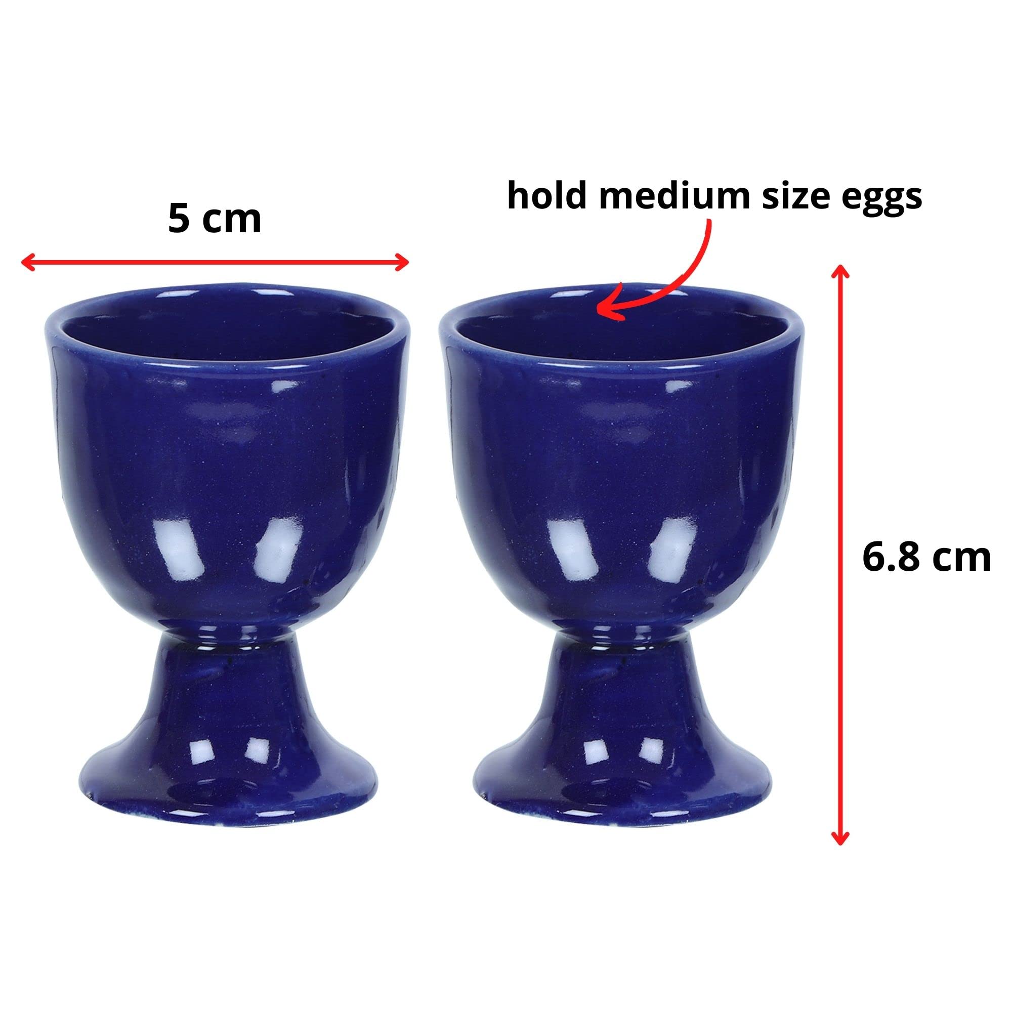 Soft Boiled Egg Holder | Ceramic Egg Cup Set | Ceramic Egg Holder Pottery Housewarming Gift set of 4 (Blue)