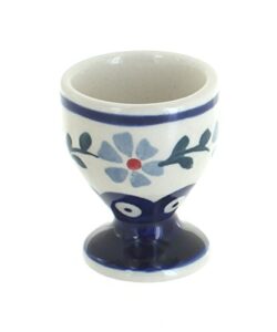blue rose polish pottery blue violet egg cup