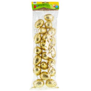 Golden Sparkle: Set of 20 Gold Glittered Fillable Plastic Easter Eggs 2.25 Inches