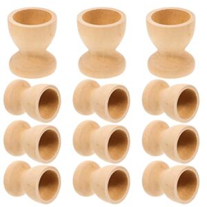 gadpiparty breakfast egg cup 12pcs wooden egg cups, unfinished wood decor egg holder diy blank unfinished wooden egg stands egg tray container for kids arts and crafts egg cups