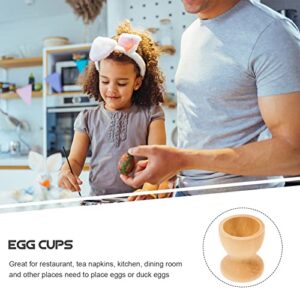 Gadpiparty Breakfast Egg Cup 12pcs Wooden Egg Cups, Unfinished Wood Decor Egg Holder DIY Blank Unfinished Wooden Egg Stands Egg Tray Container for Kids Arts and Crafts Egg Cups