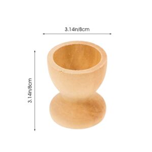 Gadpiparty Breakfast Egg Cup 12pcs Wooden Egg Cups, Unfinished Wood Decor Egg Holder DIY Blank Unfinished Wooden Egg Stands Egg Tray Container for Kids Arts and Crafts Egg Cups