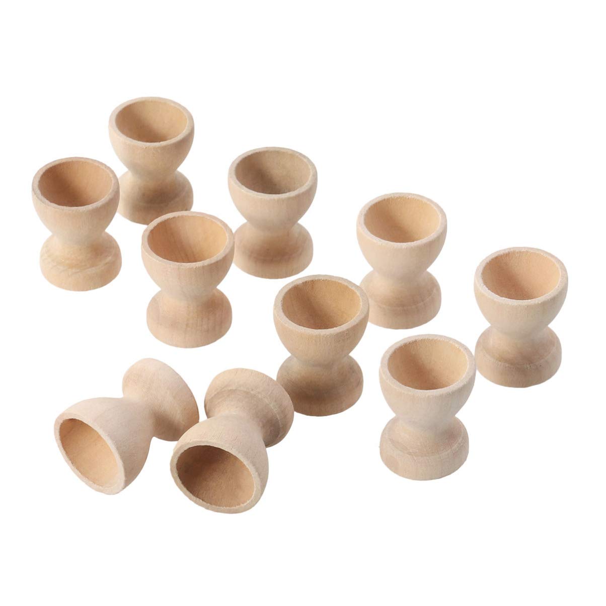 Toddmomy 10pcs Wooden Egg Cup Holders Wood Egg Stands Holders Displays Tabletop Storage for Abalone Shells Crystal Balls Christmas Thanksgiving Day Party Supplies 3.5cm