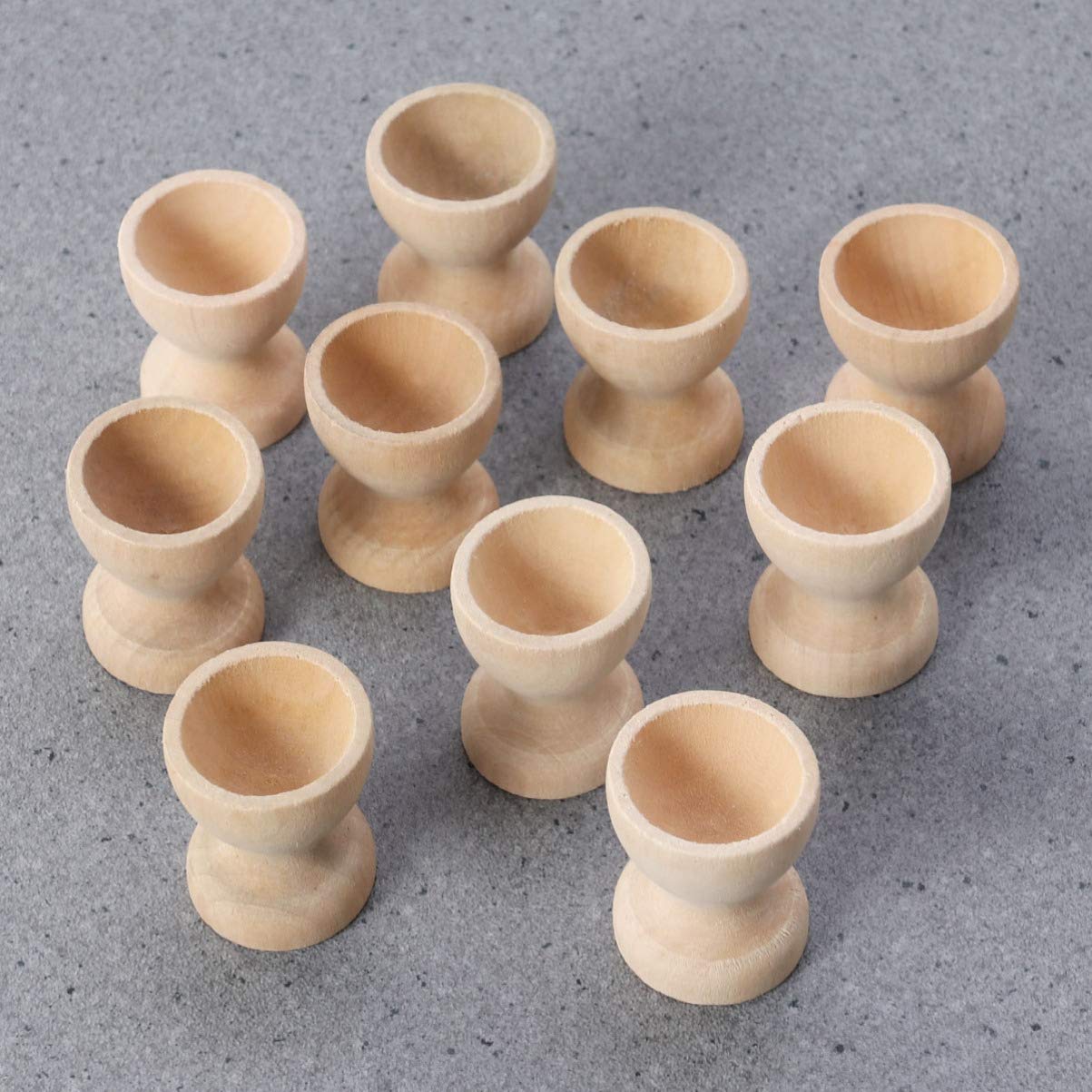 Toddmomy 10pcs Wooden Egg Cup Holders Wood Egg Stands Holders Displays Tabletop Storage for Abalone Shells Crystal Balls Christmas Thanksgiving Day Party Supplies 3.5cm