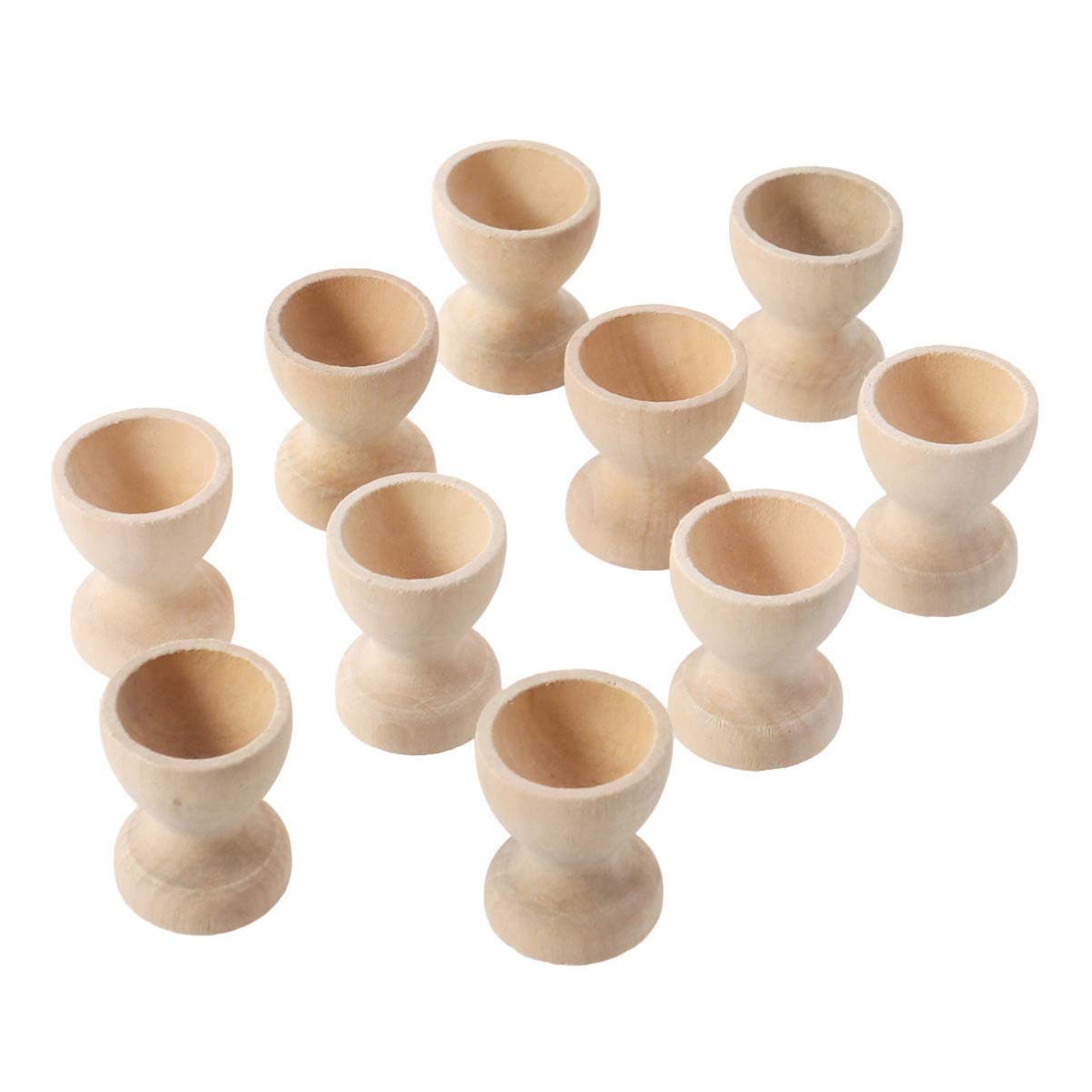 Toddmomy 10pcs Wooden Egg Cup Holders Wood Egg Stands Holders Displays Tabletop Storage for Abalone Shells Crystal Balls Christmas Thanksgiving Day Party Supplies 3.5cm