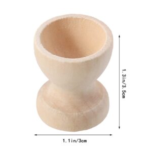 Toddmomy 10pcs Wooden Egg Cup Holders Wood Egg Stands Holders Displays Tabletop Storage for Abalone Shells Crystal Balls Christmas Thanksgiving Day Party Supplies 3.5cm