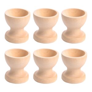 cchude 10 pcs mini blank wooden egg cup holders easter egg stand cups egg container egg display tray rack for craft painting