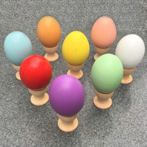 ccHuDE 10 Pcs Mini Blank Wooden Egg Cup Holders Easter Egg Stand Cups Egg Container Egg Display Tray Rack for Craft Painting