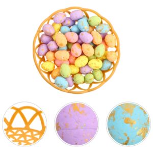 NUOBESTY 100pcs Easter Eggs Ornament Mini Foam Egg with Basket for Crafts and Spring Easter Party Decorations